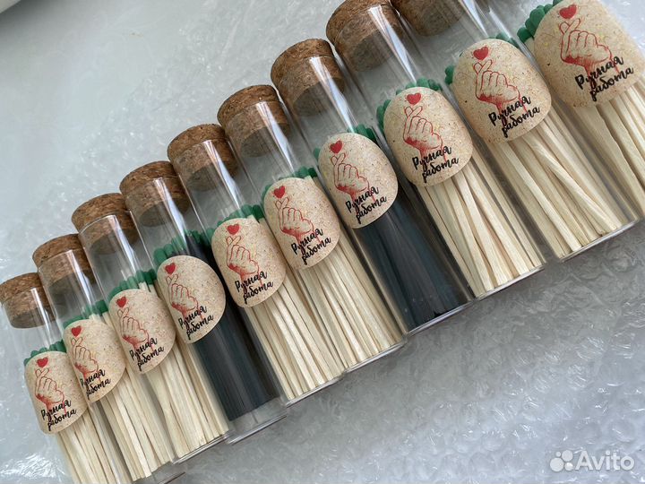 Спички длинные в стеклянной колбе (каминные)