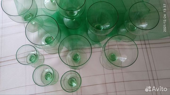 Фужеры и рюмки цветное стекло СССР
