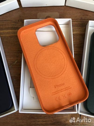 Кожаный чехол на iPhone 14/Pro/Max magsafe1:1