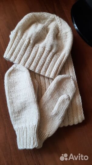 Шапка, шарф-снуд, варежки