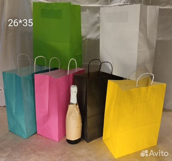 Крафт пакет с крученой ручкой