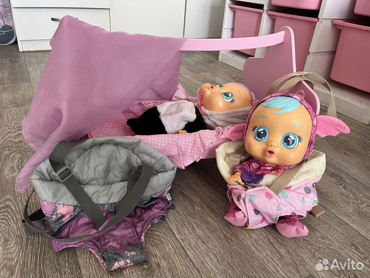 Cry babies кукла с кроваткой