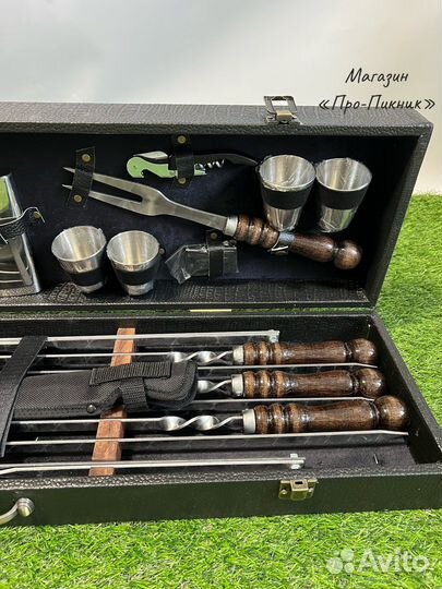 Набор шампуров в кейсе подарочный «Буйвол-2»