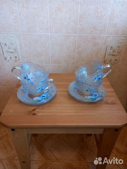 Чашки с блюдцами новые