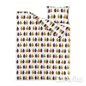 Комплект постельного белья IKEA Brummig, белый/раз