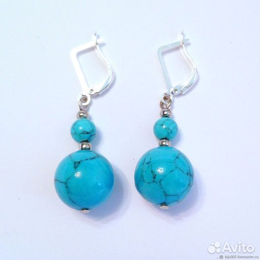 Серьги из бирюзы