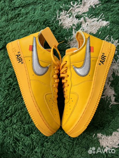 10.5us Nike Air Force 1 Off-White University Gold