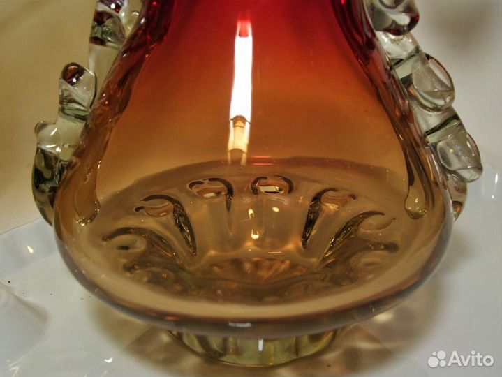 Вазы СССР, гутное цветное стекло, 1960-70 Богемия