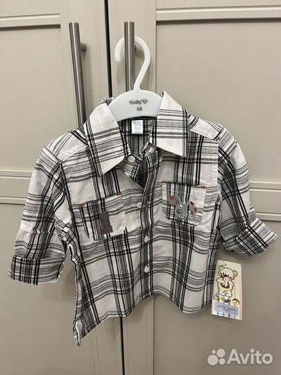 Рубашка в клетку детская