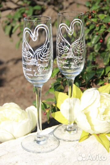 Свадебные бокалы с гравировкой
