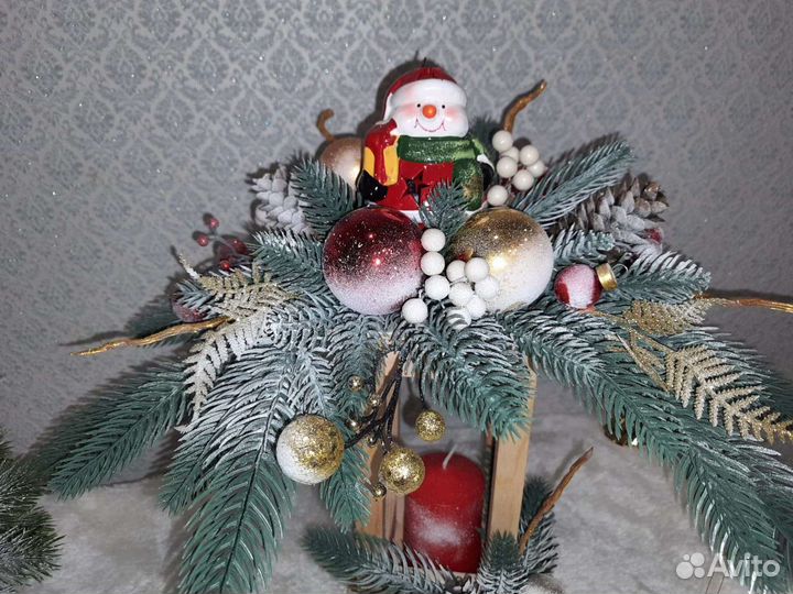 Новогодний декор, интерьерные композиции, венки