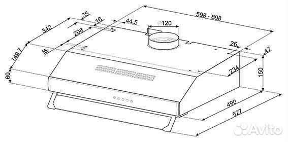 Подвесная вытяжка smeg ksec 61 XE