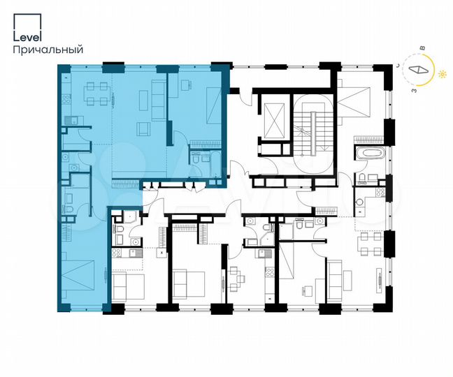 3-к. квартира, 84,3 м², 6/6 эт.