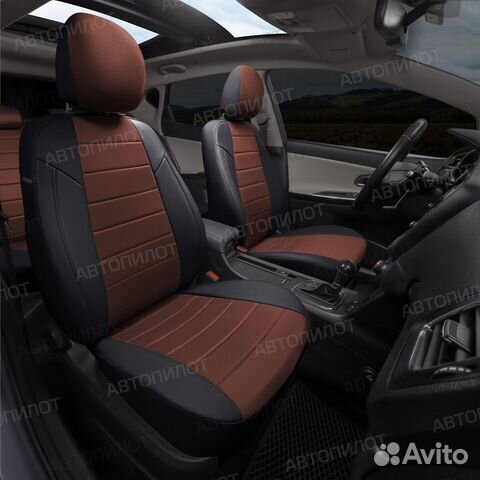 Chevrolet Lacetti Чехлы алькантара чер + шоколад