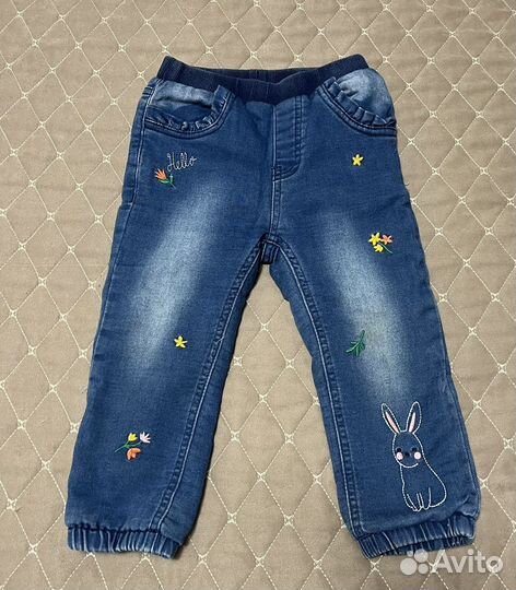 Джинсы утепленные для девочки 86 размер