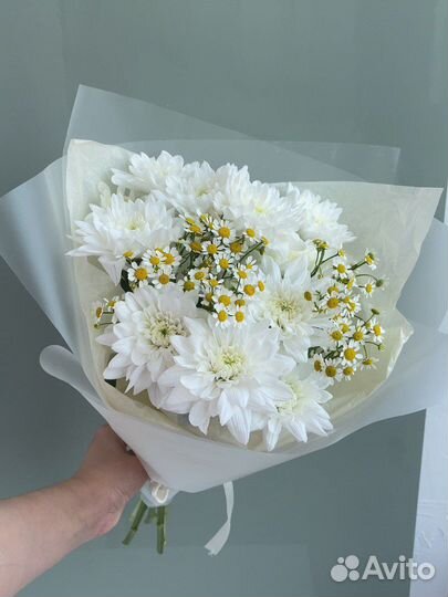 Букет комплимент хризантемы ромашки