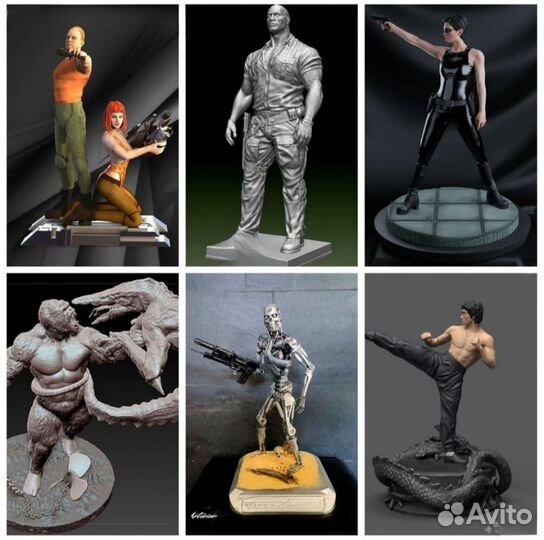 Много фигурок персонажей из кино и мультфильмов