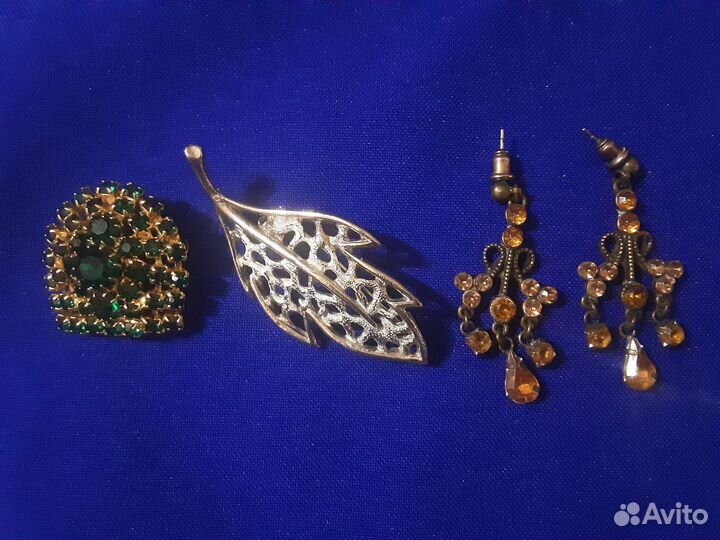 Винтажные броши,клипсы,серьги