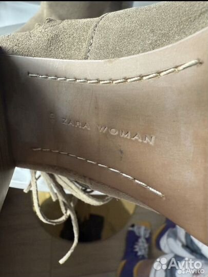 Казаки Zara натуральная замша 39