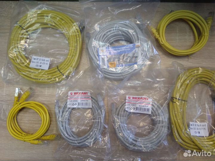 Патч корд 1 метр, 5м, 10м, 15м, 20м, 30м, 50м