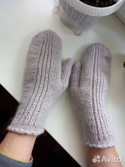 Варежки из пуха норки и кашемира