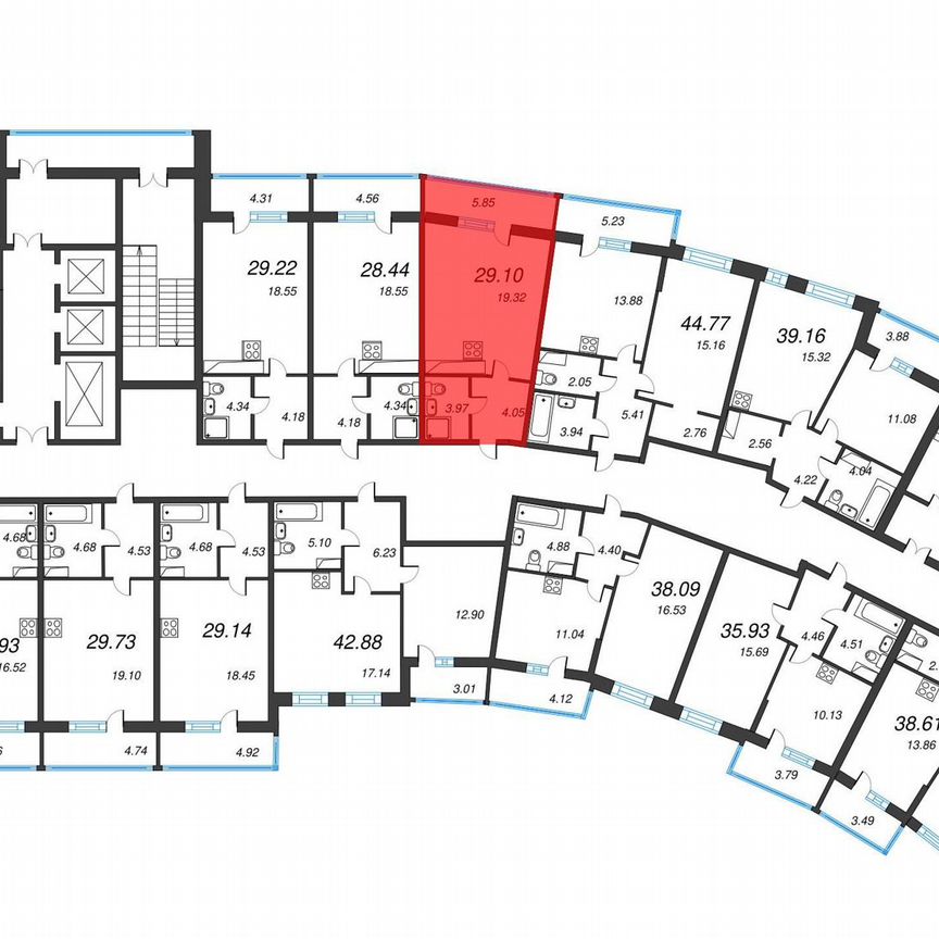 Квартира-студия, 33,2 м², 7/22 эт.