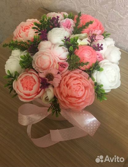 Букет из мыла ручной работы «Пионы»