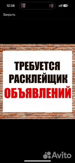 Расклейщик объявлений и афиш