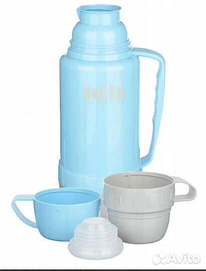 Термос стеклянная колба 1,л (2 чашки) Шторм