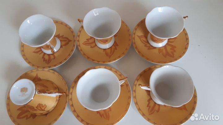 6 чашек кофейных Япония фарфор винтаж