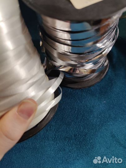 Лента для шаров серебро белый по 100-200м