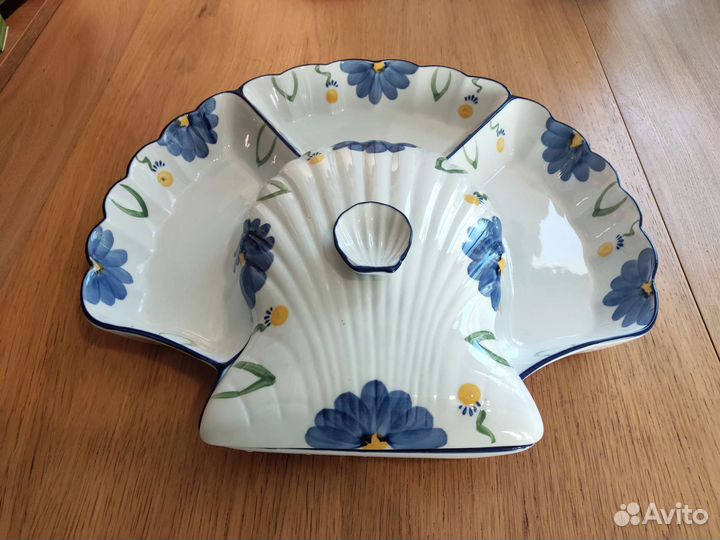 Большая сервировочная тарелка салатница ракушка