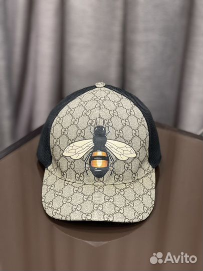 Кепка бейсболка gucci с принтом пчелы оригинал