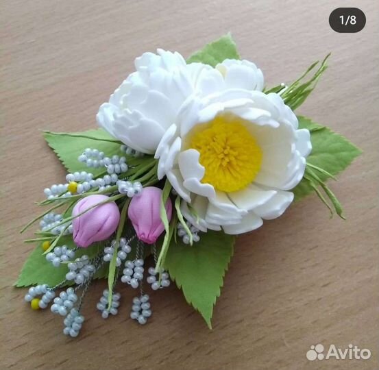 Заколки для волос, подарок, ручная работа