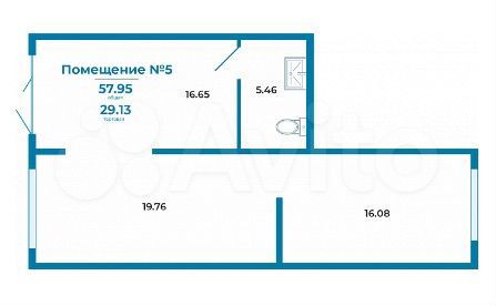 Свободного назначения, 57.95 м²