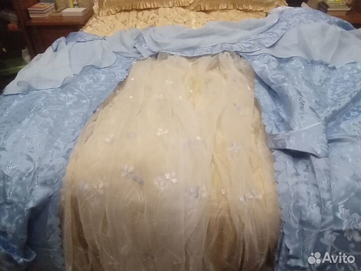 Комплект: шторы, тюль, ламбрикен+ покрывало