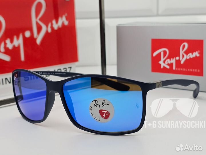 Очки Ray Ban 4179 Liteforce Голубые Зеркальные