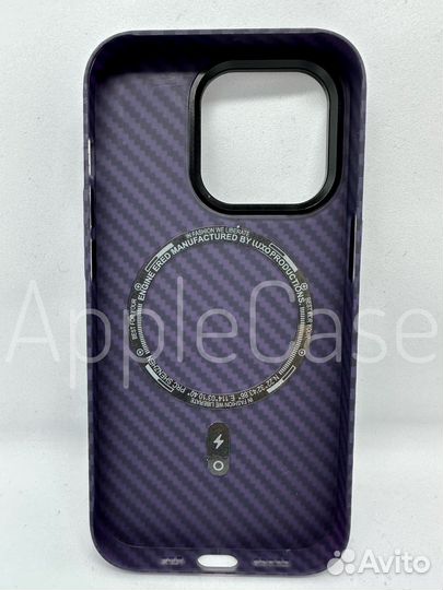 Чехол на iPhone 12/13/14 Pro/Pro Max карбон/кевлар