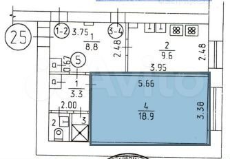 Комната 25,4 м² в 1-к., 5/9 эт.