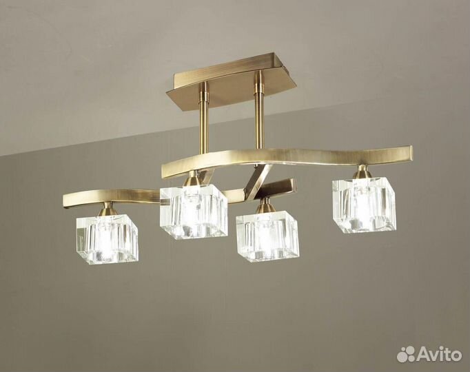 Люстра металл и стекло в прихожую современная