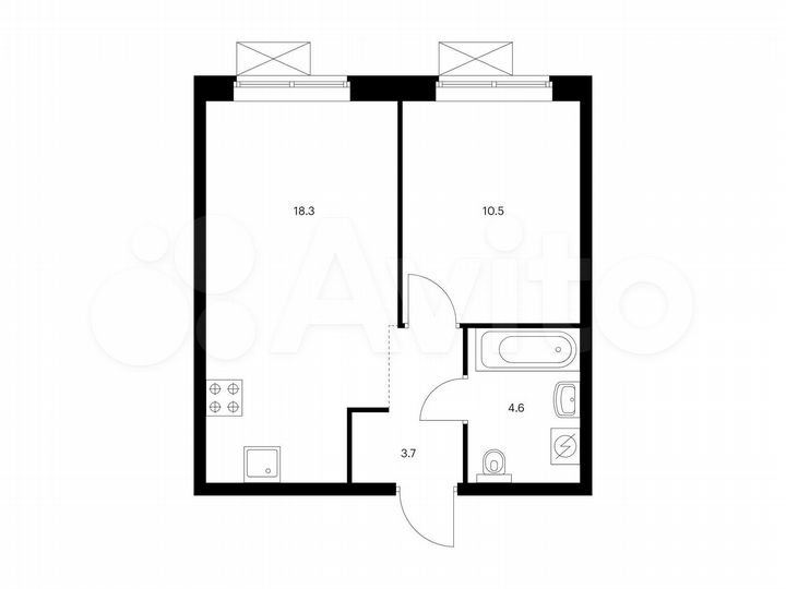 1-к. квартира, 37,1 м², 2/16 эт.