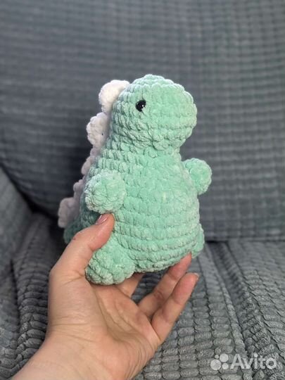 Мягкая игрушка ручной работы - мятный динозавр