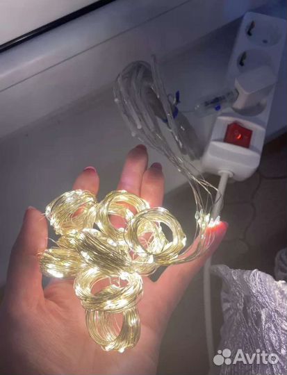 Гирлянда штора на окно. Гирлянда занавес. Новая