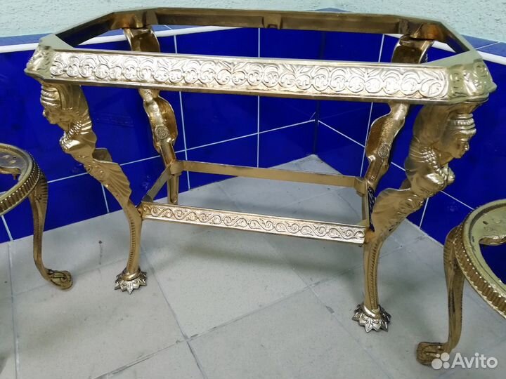Стол и стулья. (касли, Нимфы). винтаж.,клеймо,лить