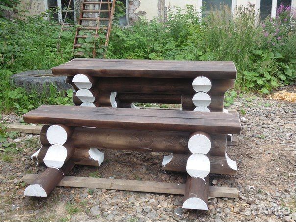 Садовая мебель из бревна