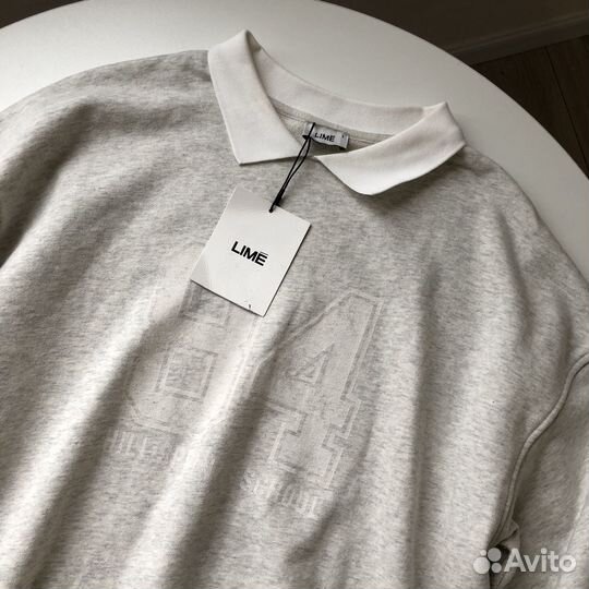 Свитшот худи серая S новая lime