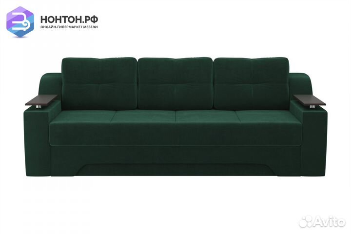Диван еврокнижка Сенатор велюр зеленый