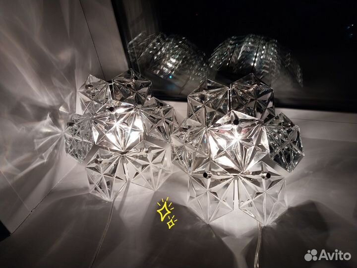 Коллекционные хрустальные светильники СССР парой