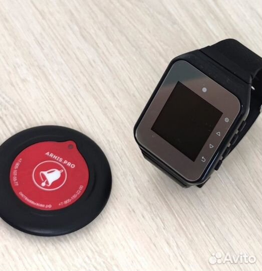 Кнопка вызова персонала Слим универсальная, часы