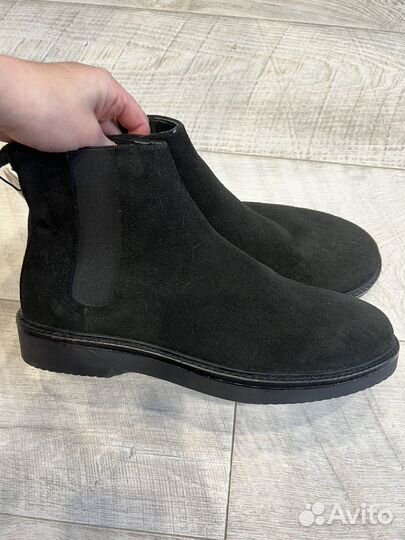 Zara мужские челси, ботинки 43 нат замша, кожа
